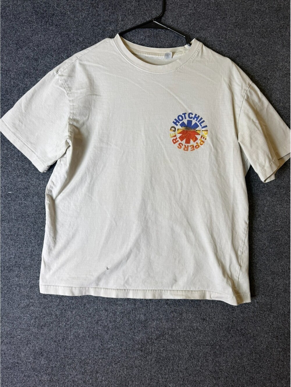 Red Hot Chili Peppers Californication T Shirt Off White Cream Band Tee Distresse